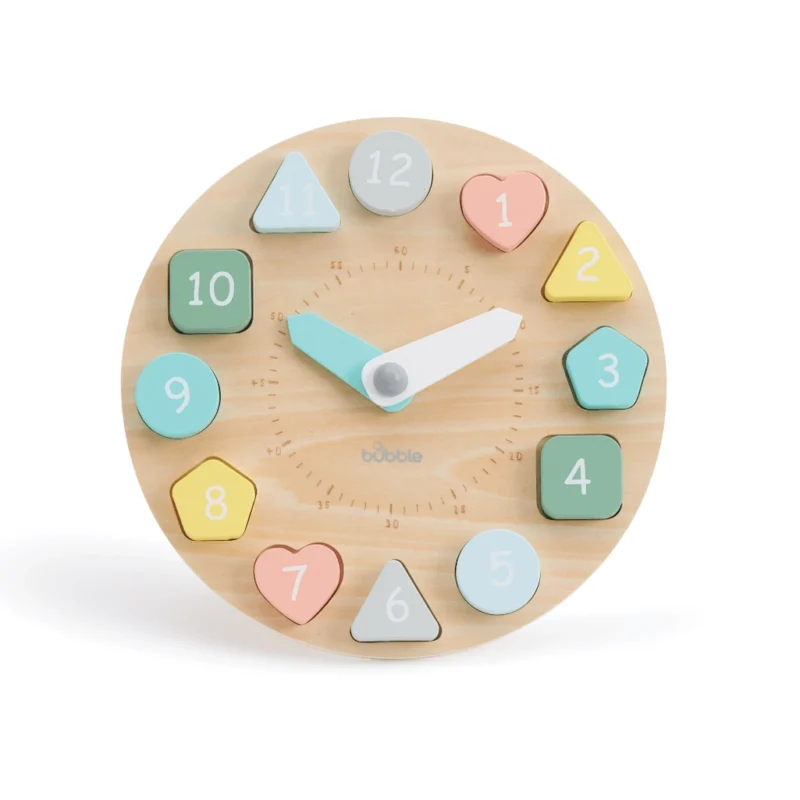 01 Bubble Wooden Learning Clock