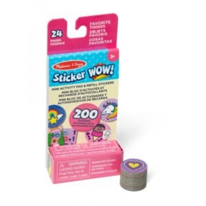 01 Melissa & Doug Sticker WOW! Favorite Things - Mini Activity Pad & Refill Stickers (200+ Stickers, Stamper Not Included)