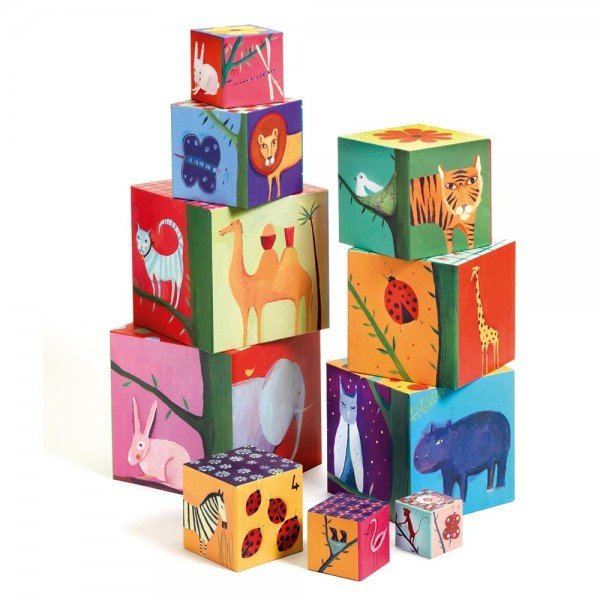 DJECO 10 Nature & Animal Blocks For Infants