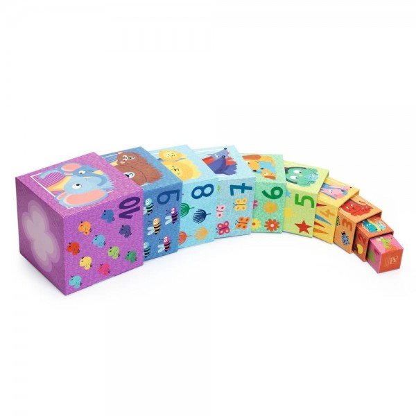 01 DJECO 10 Rainbow Blocks For Infants
