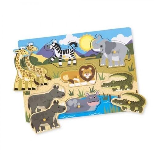 MELISSA & DOUG Safari Peg Puzzle - 7 Pieces