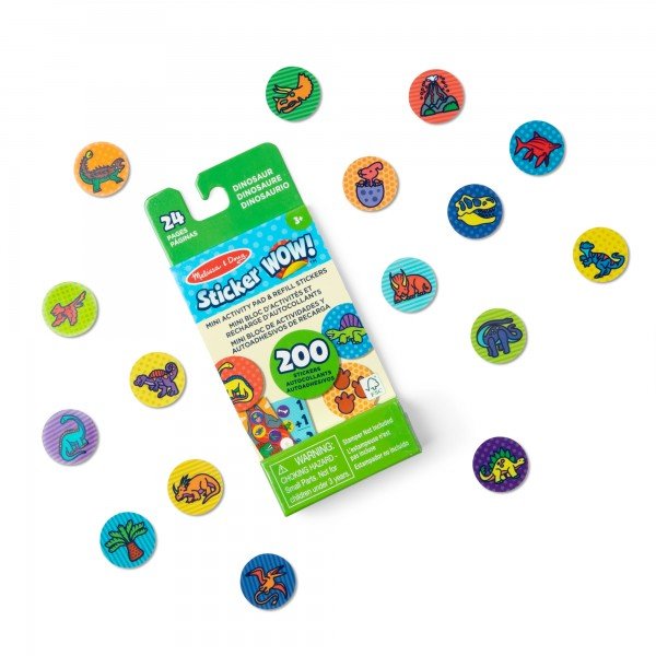 Melissa & Doug Sticker WOW! Dinosaur - Mini Activity Pad & Refill Stickers (200+ Stickers, Stamper Not Included)